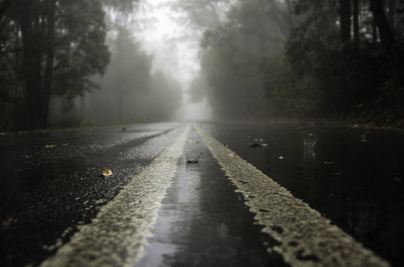 Дорога дождь