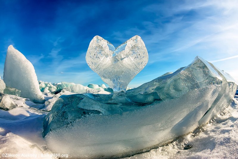 Ледяные сталактиты подо льдом