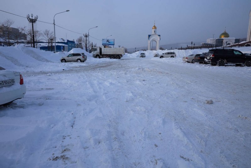 Южно-Сахалинск снегопад