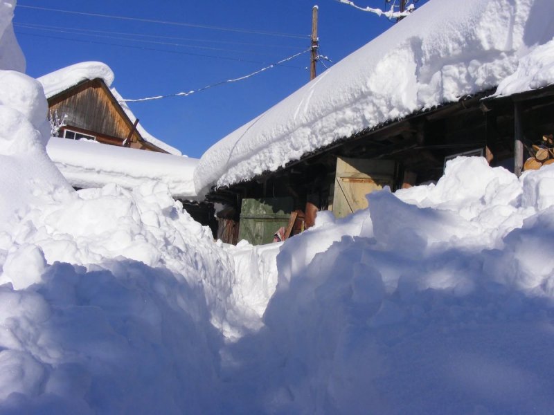 Дом занесло снегом