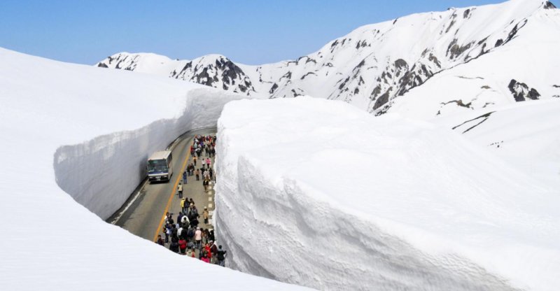 Снежный тоннель в Японии