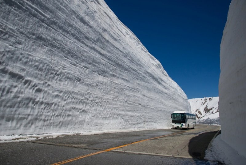 Снежный коридор Татэяма Куробэ в Японии