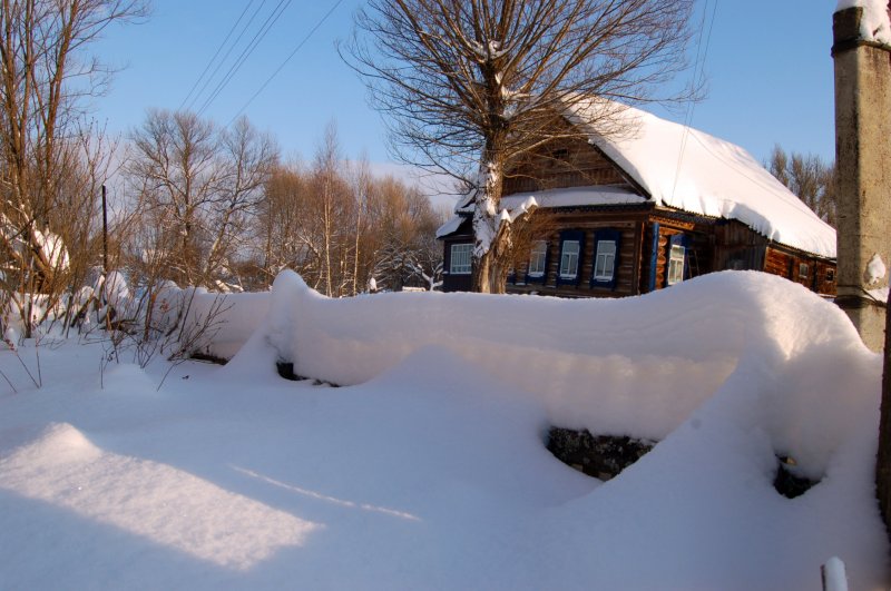 Пушистые снега в деревне