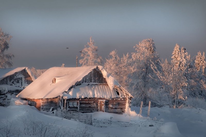 Деревня на Урале зимой