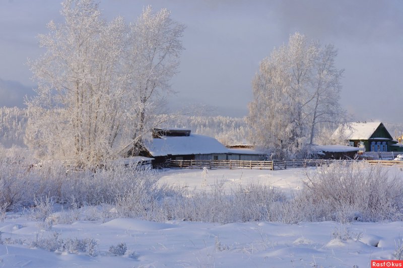 Русская деревня глубинка зима