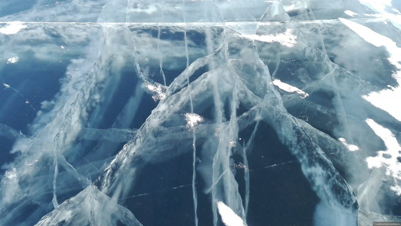 Лед на Байкале в Слюдянке лед
