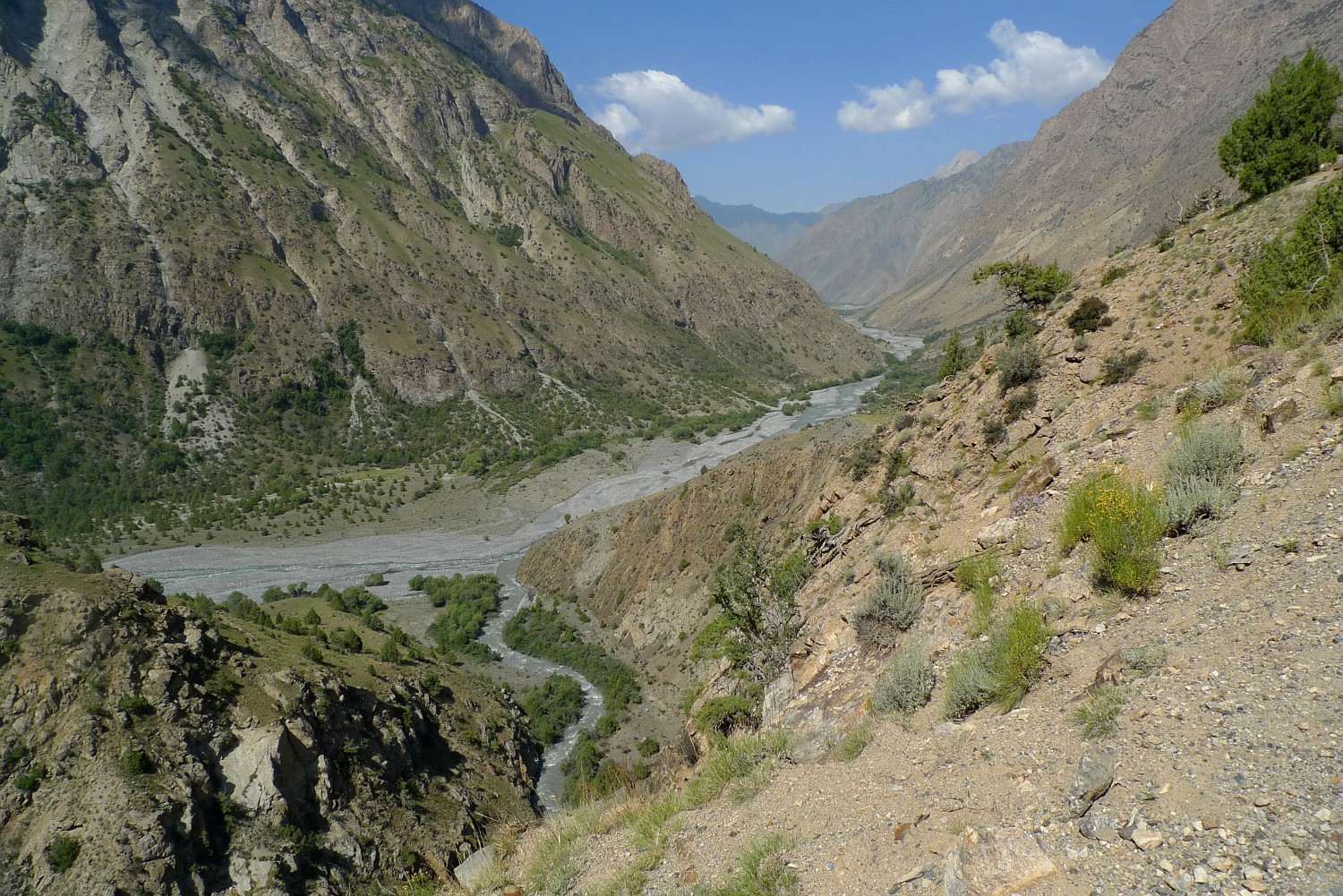Южная киргизия. Кыргызстане Джилису. Киргизия тропа. Лес Джилису-агачи. Река Алай.