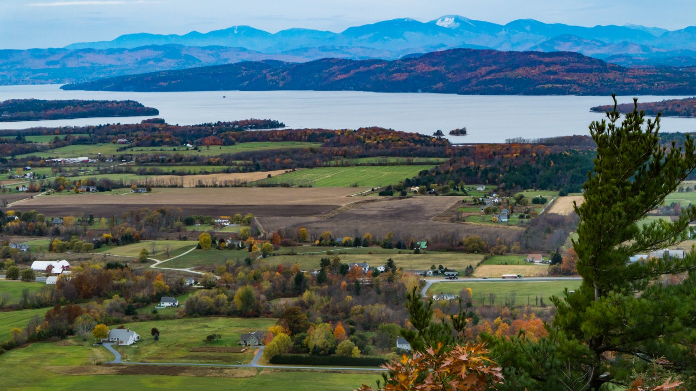 Штат Вермонт озеро Шамплейн