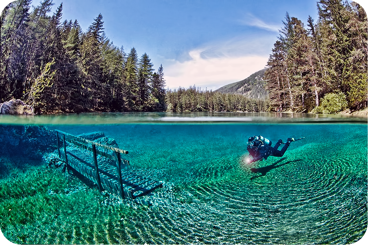 В прозрачной воде снуют шустрые. Зеленое озеро Грюнер Зее. Озеро Грюнер Австрия. Грюнер Зее – парк-озеро.. Грюнер Зее Австрия озеро фото.