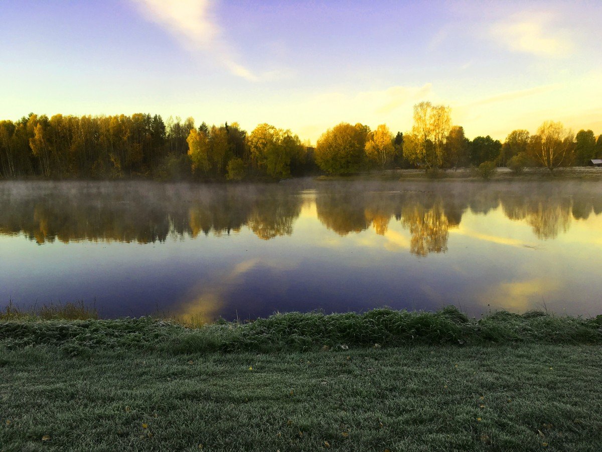 Озеро природа утро
