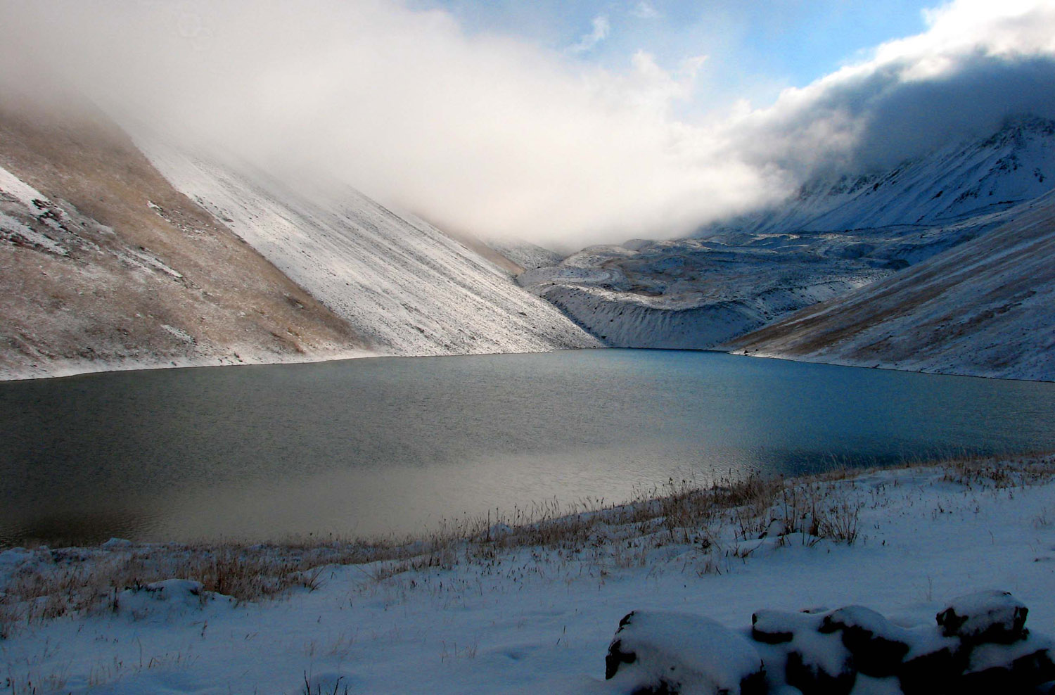 Каракуль озеро зимой Кыргызстан
