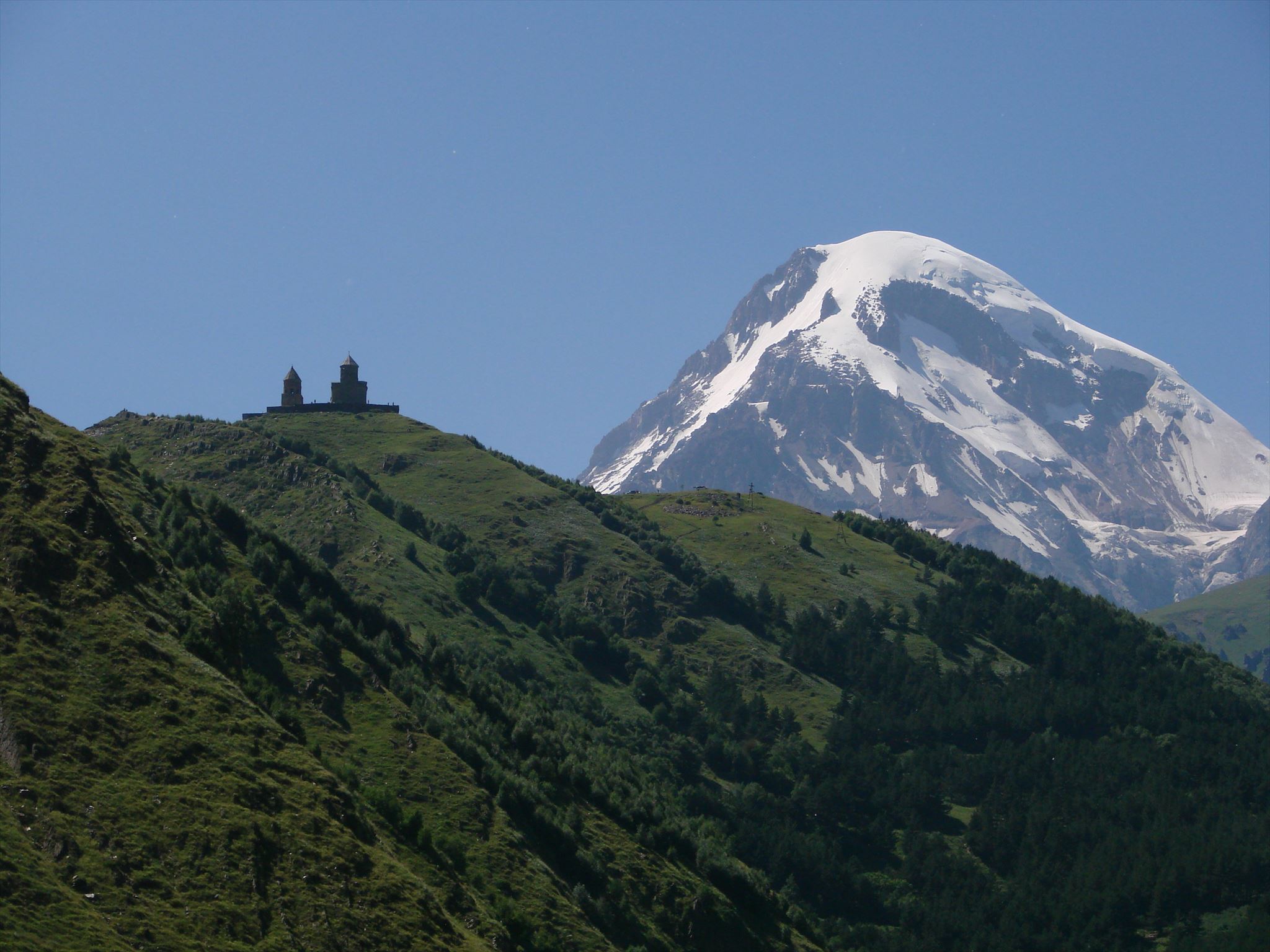 Кавказские горы высота Казбек