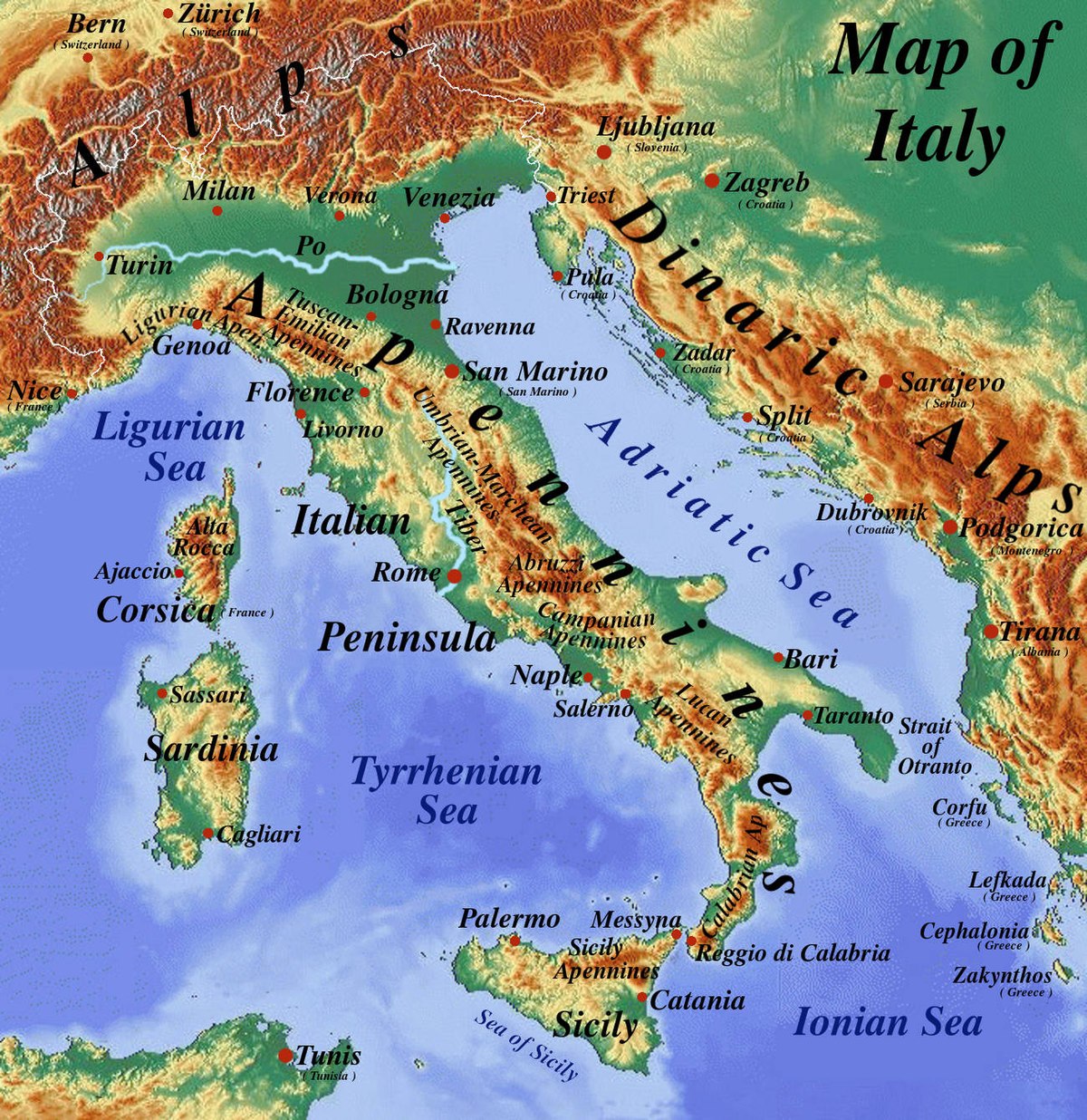 Апеннинский полуостров Италия