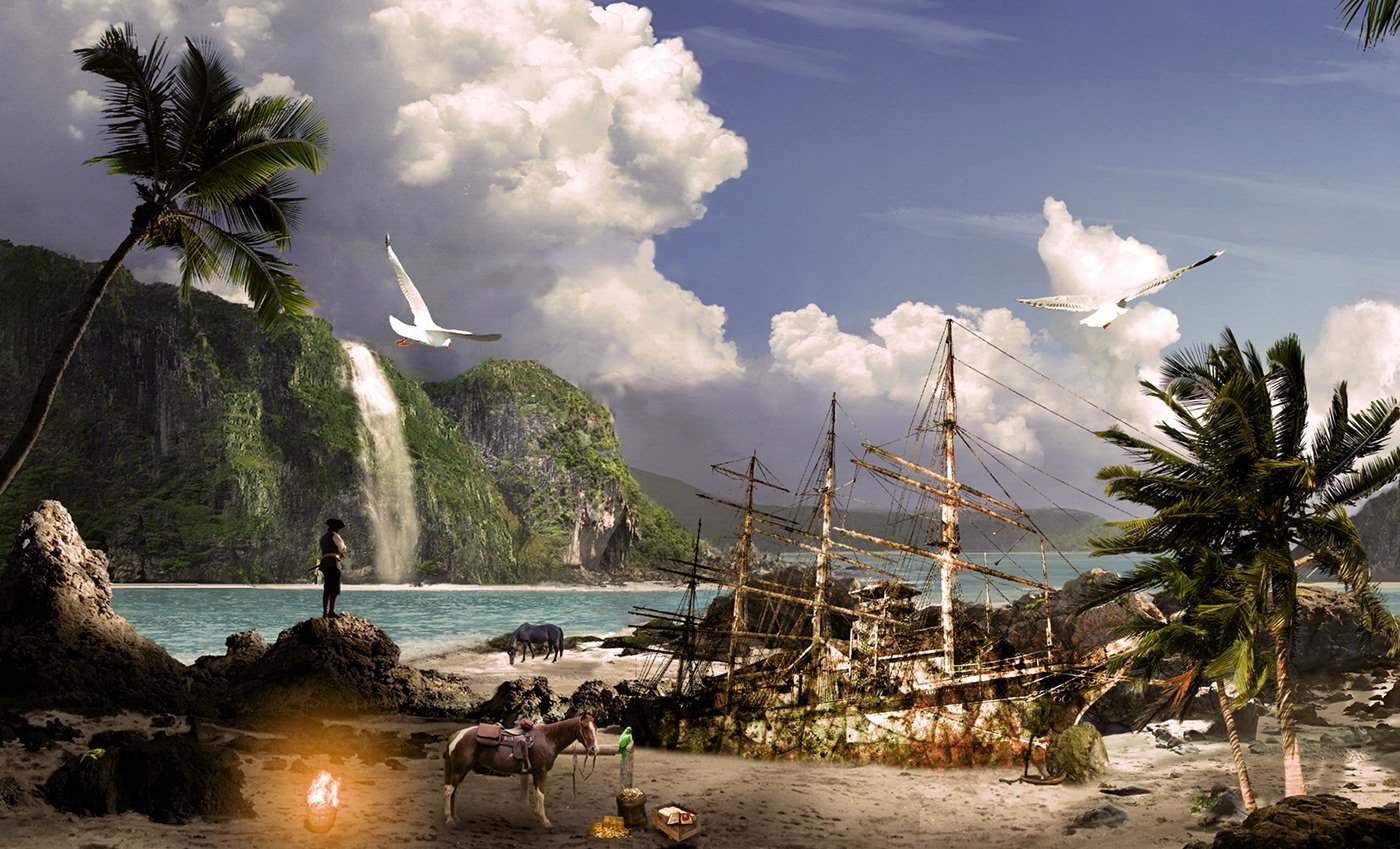 Adventure isles. Остров Тортуга пираты Карибского моря. Таинственный остров необитаемый остров. Таинственный остров корабль. Таинственный остров пираты.