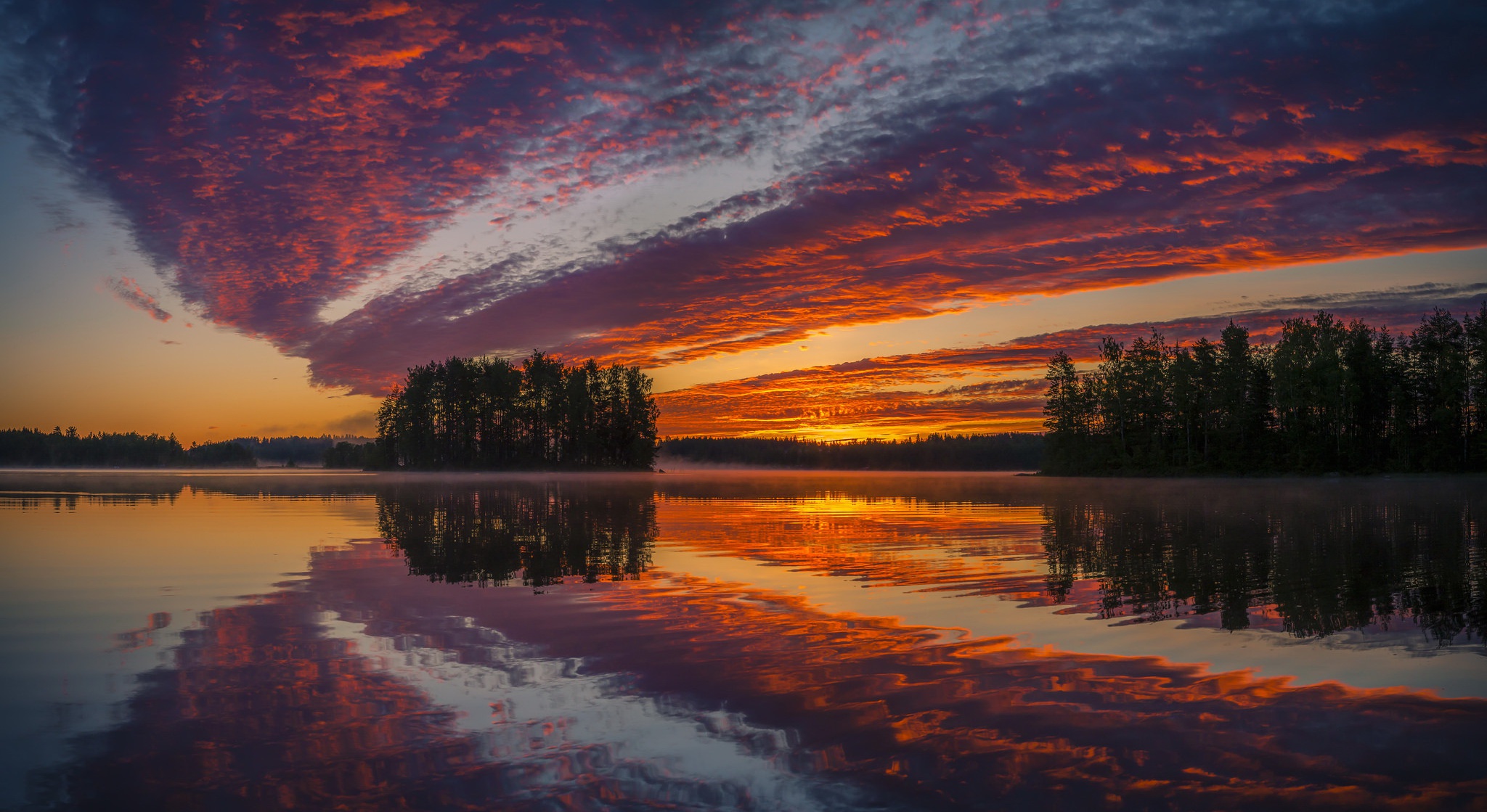 красивый закат фото озеро