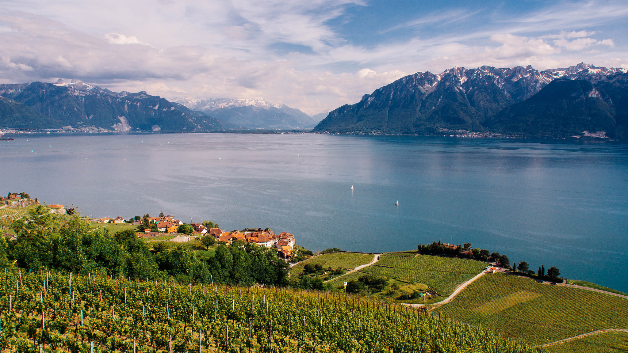 Швейцария берега Женевского озера