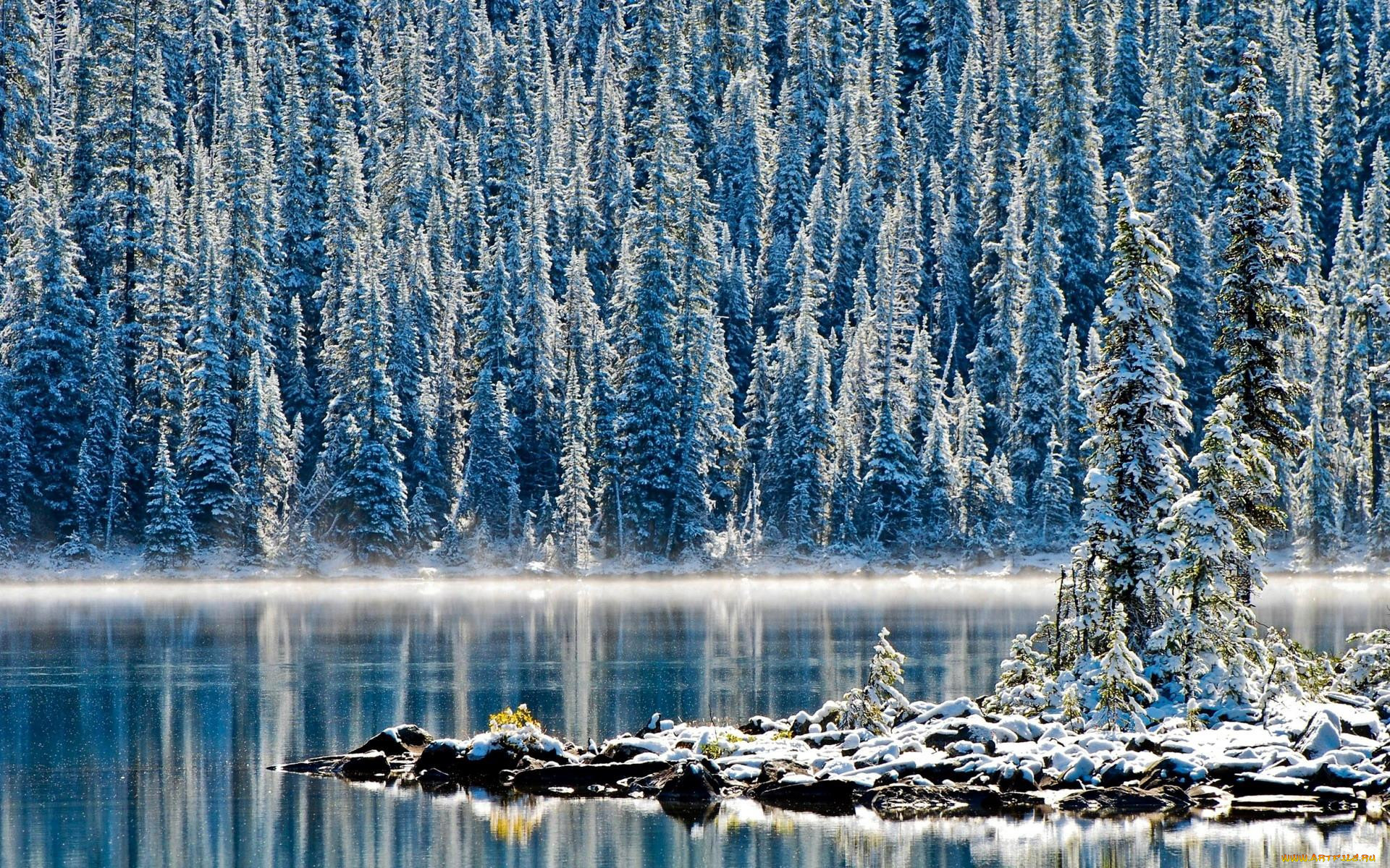 Озеро зима красиво