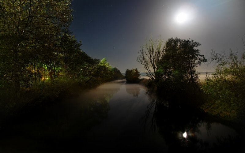 Пейзаж ночь река