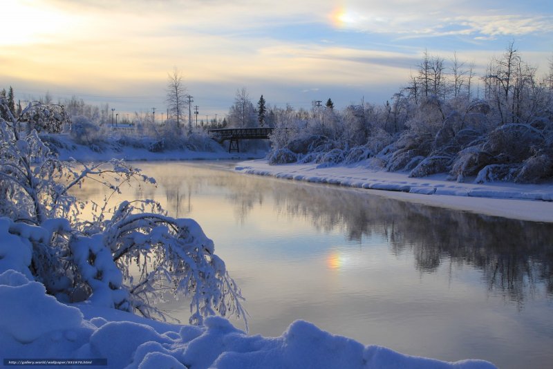Русская зима река