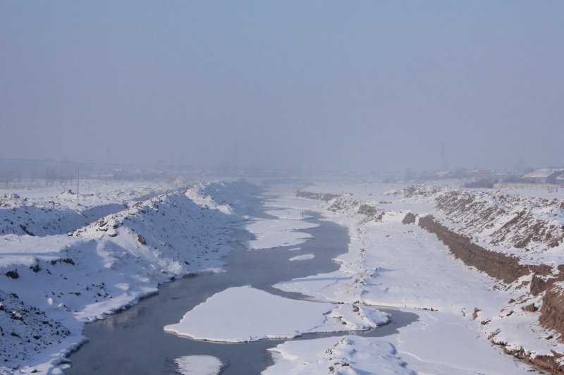 Река Сунгари Китай зима