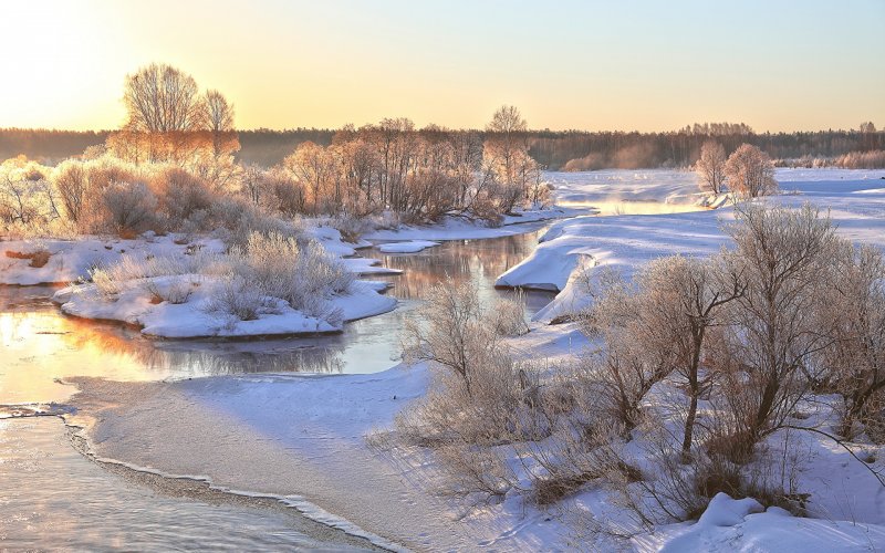 Природа зима река