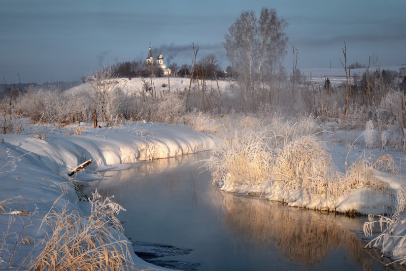 Река Усолка. Пермский край зимой