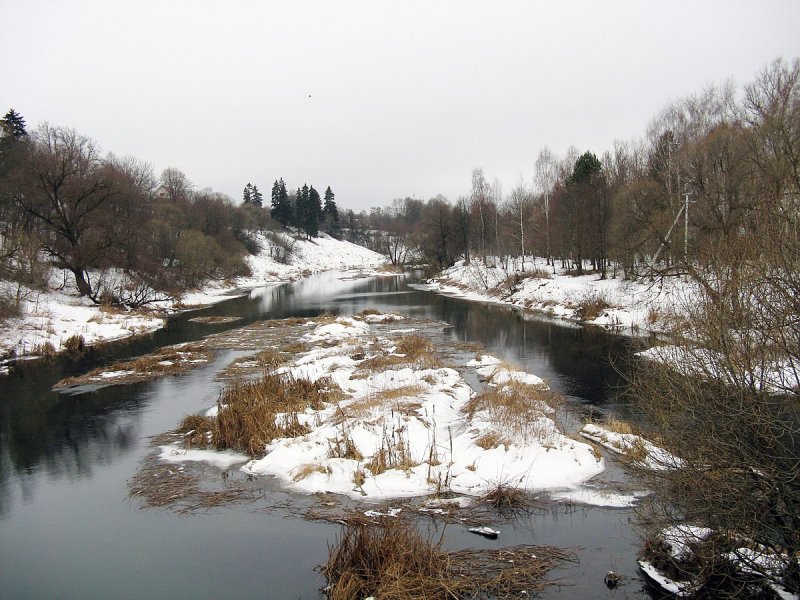 Река Протва Калужская область зимой