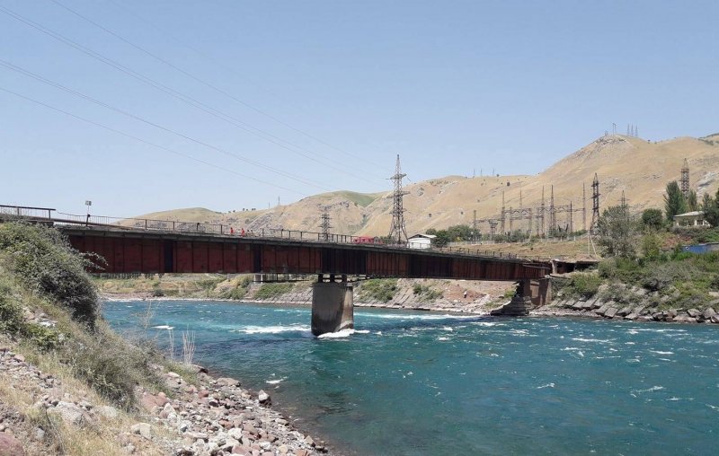 Река Вахш Таджикистан мост Калининабад