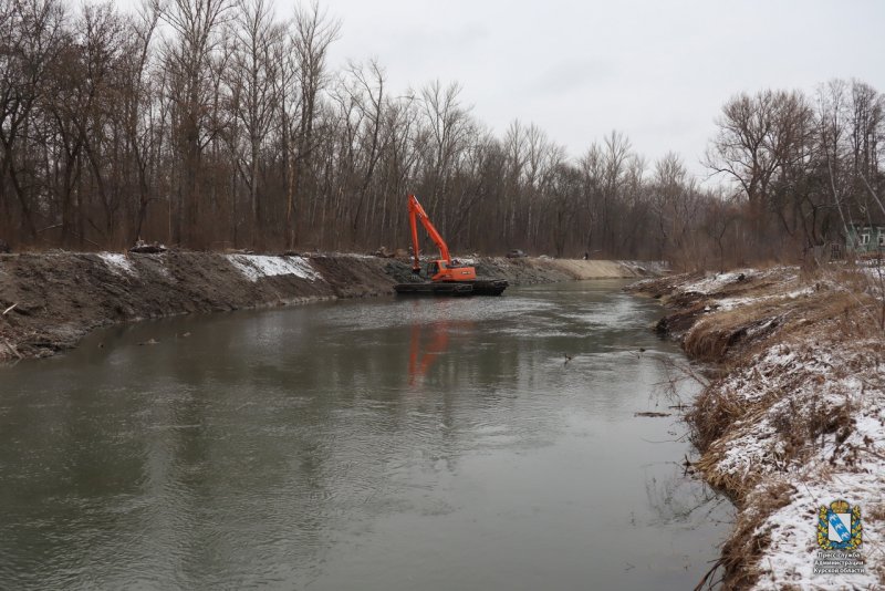 Расчистка реки Кривец в Курске