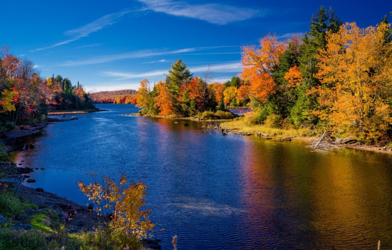 Золотая осень природа река