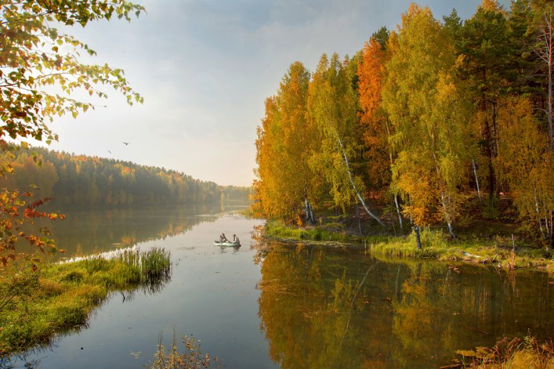 Золотая осень река Ишим