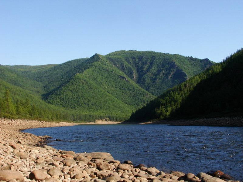 Река Алдан Якутия Томмот