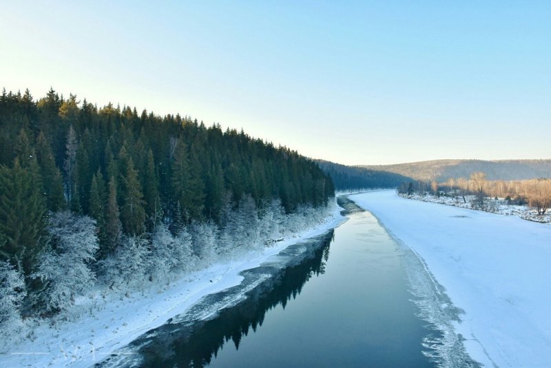 Зимняя река в Башкирии