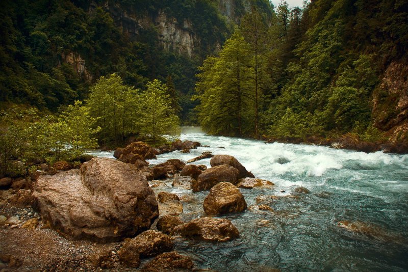 Реки горные Абхазия Абхазии