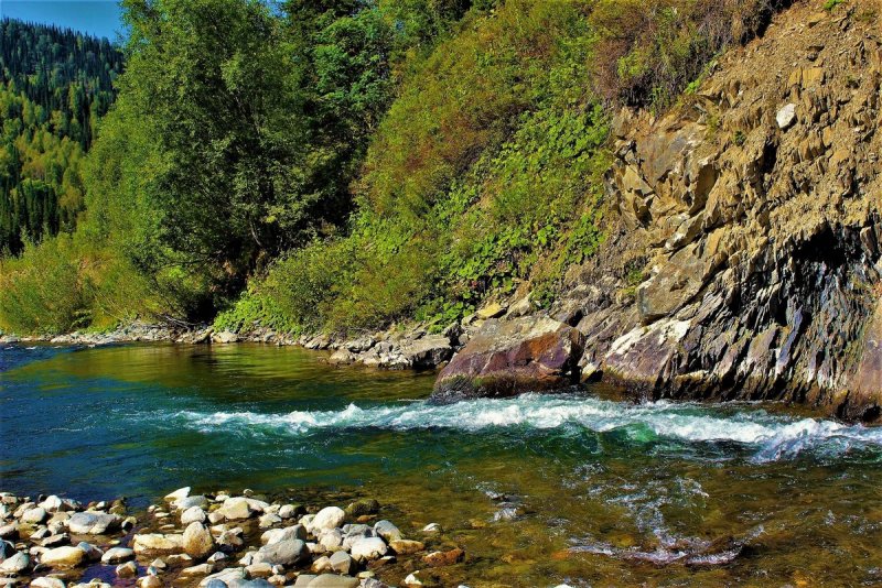 Горные реки Междуреченска скалы