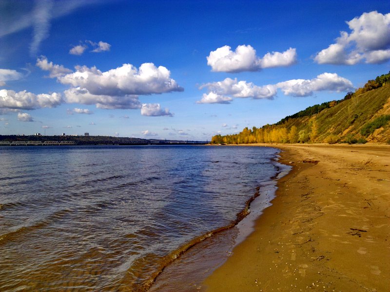 Река Волга Приволжье пляж