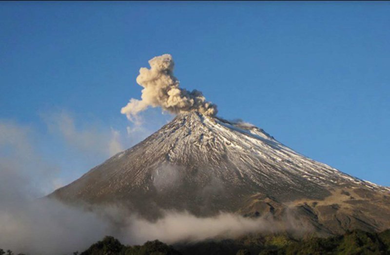 Вулкан Сангай извержение