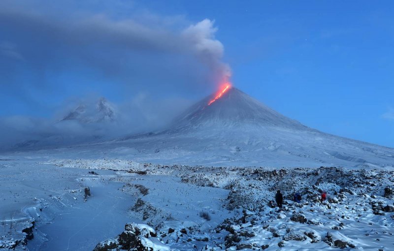 Камчатский вулкан Ключевская сопка извержение
