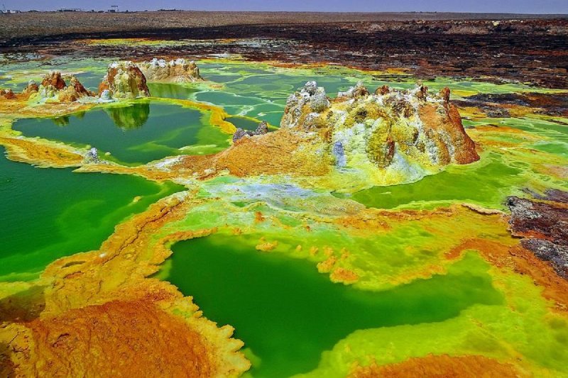Неземные пейзажи вулкана Даллол (Эфиопия)