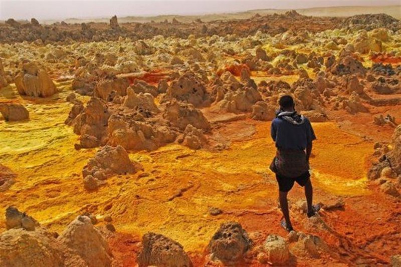 Неземные пейзажи вулкана Даллол (Эфиопия)