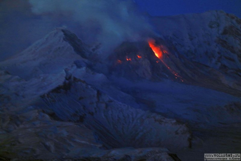 Вулкан Шивелуч извержение