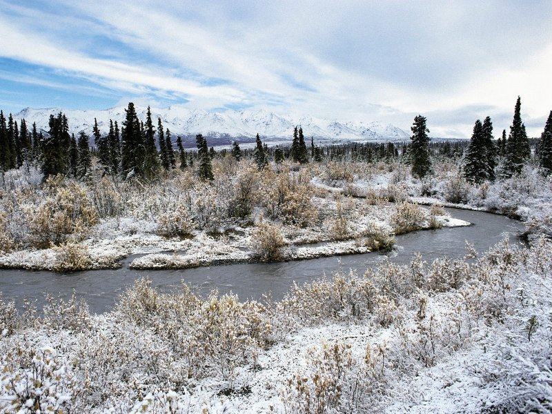 Зима река панорама