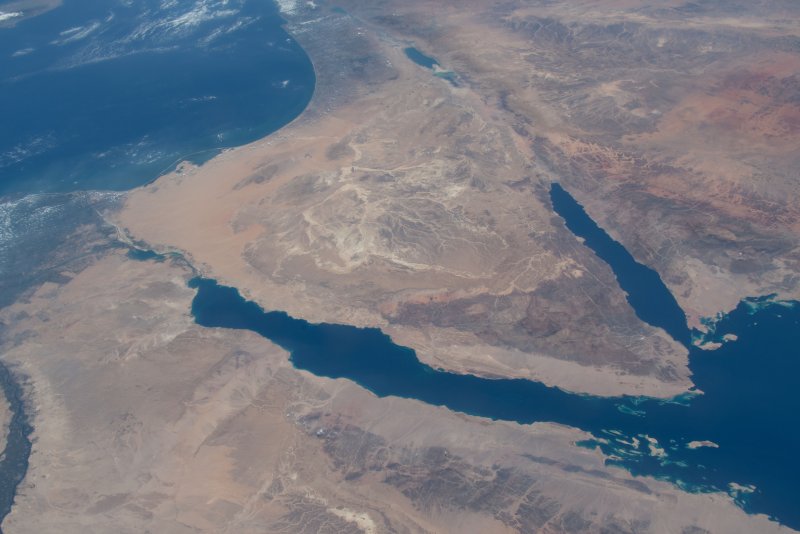 Вид Синайского полуострова из космоса
