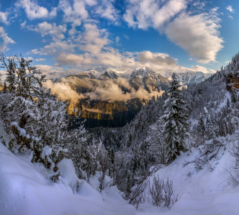 Снежные горы Абхазии