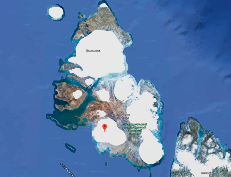 Ледник на острове Октябрьской революции архипелага Северная земля