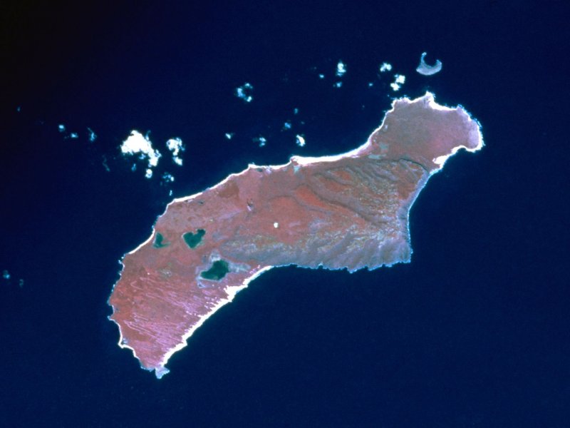 Остров Ниихау, Гавайи со спутника