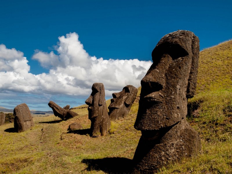 Статуи истуканов на острове Пасхи