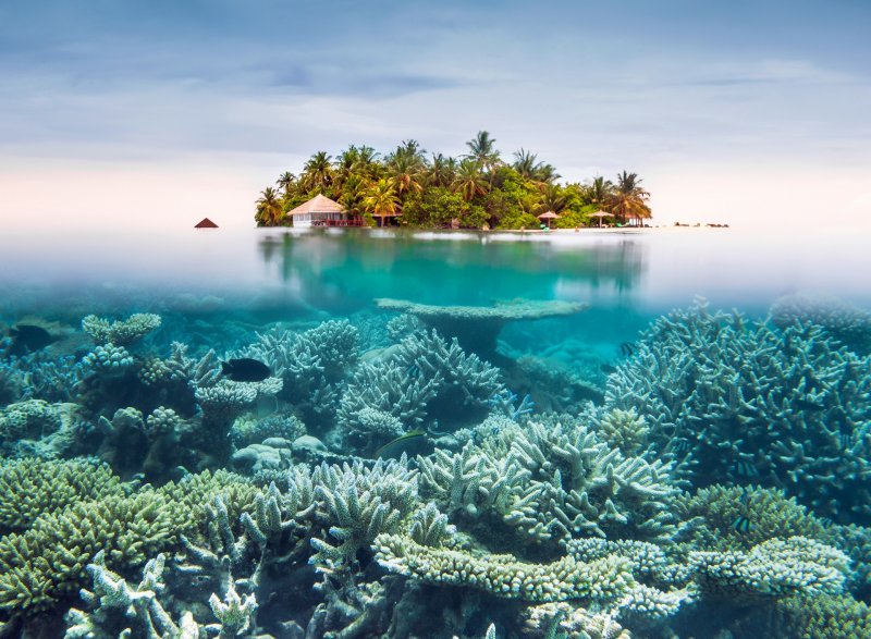 Мальдивы коралловые острова