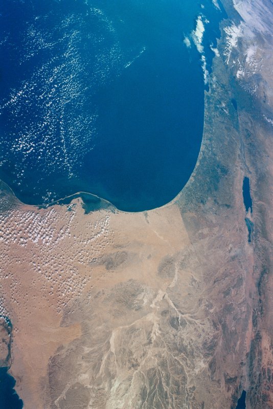 Вид Синайского полуострова из космоса