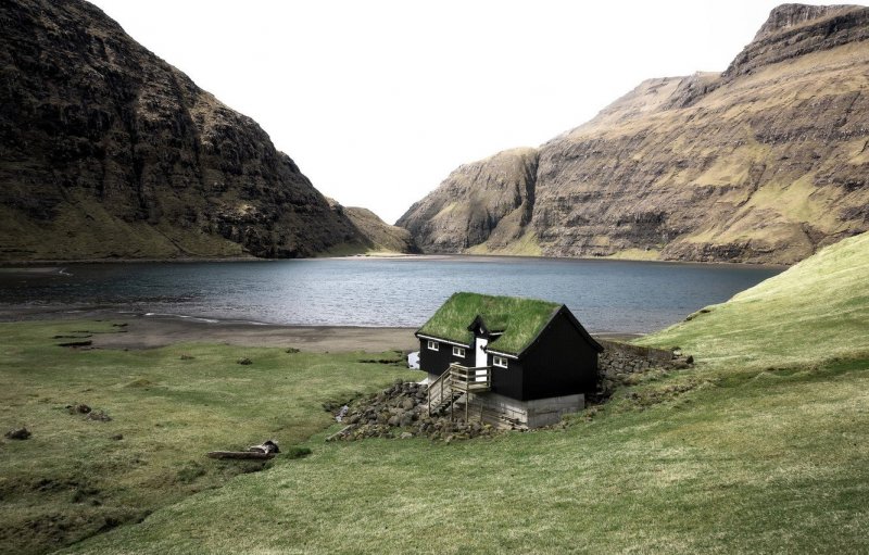 Фарерские острова одинокий дом